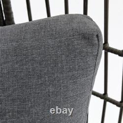 Garden Egg Chair Natural or Dark Grey Frame With Grey Cushions