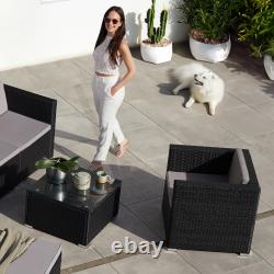 Garden Furniture Armchair Rattan Decking Chair Set Outdoor Patio Seat Cushions