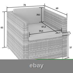Garden Furniture Armchair Rattan Decking Chair Set Outdoor Patio Seat Cushions
