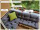Garden Outdoor Pallet Cushions Euro Pallet Sofa Grey Tufted Quilted Seat Pads