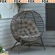 Garden Patio Egg Chair With Cushion Steel Frame Single Seater Pod Cocoon Chair