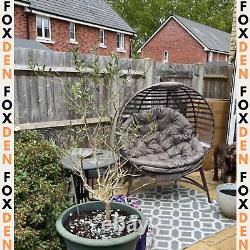 Garden Patio Egg Chair with Cushion Steel Frame Single Seater Pod Cocoon Chair