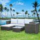 Garden Rattan Sofa Set 5 Seater With Cushion Coffee Table Outdoor Patio Lounge