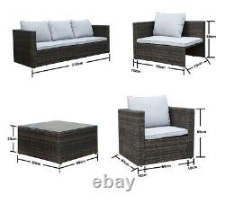 Garden Rattan Sofa Set 5 Seater with Cushion Coffee Table Outdoor Patio Lounge