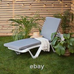 Garden Sun Lounger Cushion Outdoor Replacement Water Resistant Fabric Seat Pad