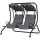 Garden Swing Chair 2 Person Cushion Lounge High Back Hammock Seat Canopy Grey
