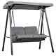 Garden Swing Chair 2 Person Cushion Seater Lounge Bench Adjustable Canopy Grey