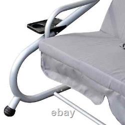 Garden Swing Chair Convertible Hammock Bed Cushion 3-Seat Bench Sun Canopy Grey