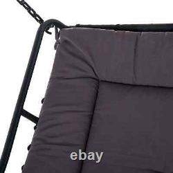 Garden Swing Chair Outdoor Patio Cushion Lounge 2 Person Seater Sun Canopy Grey