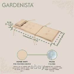 Gardenista Outdoor High Back Luxury Deck Chair Cushion Patio Water Resistant Pad