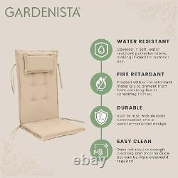 Gardenista Outdoor High Back Luxury Deck Chair Cushion Patio Water Resistant Pad