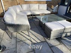 Gardenline outdoor corner sofa dining set With Table And Stools 8 Seats