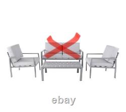 GoodHome Moorea Steel Grey Metal 2 Seater Coffee Set (Sofa Missing)