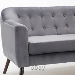 Grey 2 Seater Sofa Chair Padded Cushion Seat Sofas Family Office Couch Bed Sleep