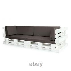 Grey 6pc Sofa Set Waterproof Euro Pallet Size Cushions Outdoor Garden Furniture