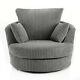 Grey Corner Sofa Suite Jumbo Cord Black Corner Fabric Left&right Hand Brand New