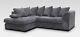 Grey Corner Sofa Suite Jumbo Cord Fabric Luxor Left&right 3 Or 2 Chair Brand New
