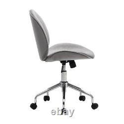 Grey Cushioned Swivel Computer Desk Chair Adjustable Home Office Gas Lift Seat
