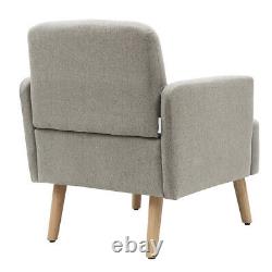 Grey Fabric Accent Tub Chair Home Office Lounge Sofa Soft Cushion Seat Armchair