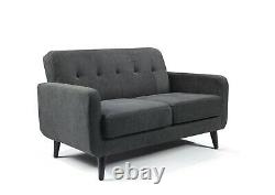 Grey Fabric Sofas 3 seater, 2 Seater & Chairs. Compact Scandinavian Design