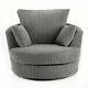 Grey Jumbo Cord Sofa Suite Couch 3 Seater 2 Seater Luxor Black Grey Corner Sofa