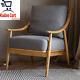 Grey Linen Fabric Padded Cushion Armchair Scandi Chic Bed/livingroom Wood Seat
