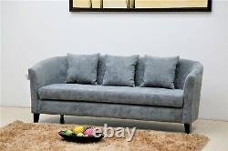 Grey Modern Bucket Tub Sofa Chair Set Fabric 3 2 1 Seater Office Reception Room