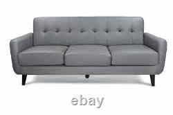 Grey PU Sofas 3+2 Seaters & Chairs. Compact Range Free Next Day Available