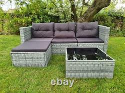 Grey Rattan Garden Furniture Patio Sofa Chair Set Conservatory Alfresco