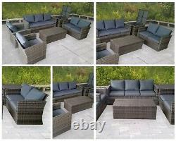 Grey Rattan Sofa Dining Set Outdoor Patio Garden Settee Chair Armchair Furniture