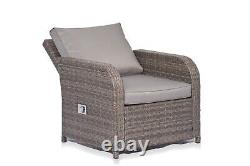 Grey Rattan Sofa Set Settee Outdoor Patio Garden Conservatory Furniture Dining