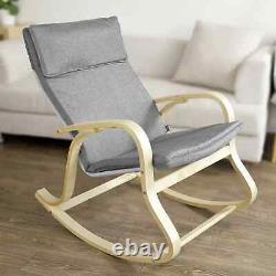 Grey Rocking Chair Nursery Cushion Cotton Fabric Washable Bedroom Living Room