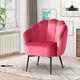 Grey/rose Velvet Armchair Petal Chair With Thick Cushion Living Room Kitchen New