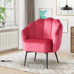 Grey/Rose Velvet Armchair Petal Chair with Thick Cushion Living Room Kitchen New