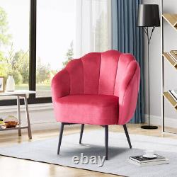 Grey/Rose Velvet Armchair Petal Chair with Thick Cushion Living Room Kitchen New