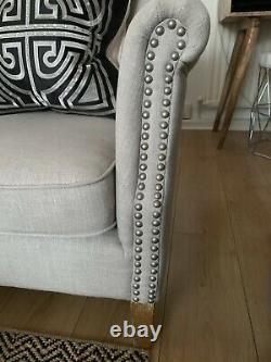 Grey Studded Chairs And Cushions X 2