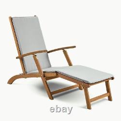 Grey Sun Lounger Chair With Cushion