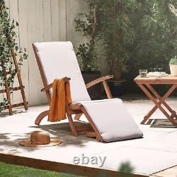 Grey Sun Lounger Chair With Cushion