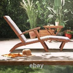 Grey Sun Lounger Chair With Cushion