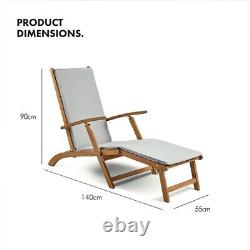 Grey Sun Lounger Chair With Cushion