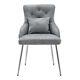 Grey Velvet Dining Chairs Armchair Accent Chair Padded Seat With Cushion Padded
