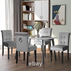 Grey Velvet Kitchen Dining Chairs Set of 2 4 6 Home Office Bedroom Dinner Chairs