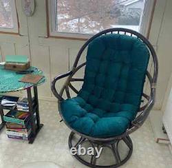 HANDMADE Velour rattan chair cushion for Rocking chair pad with ties deep seat