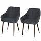 Homcom 2 Pieces Dining Chair With Sponge Padding Metal Leg Home Office