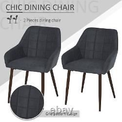 HOMCOM 2 Pieces Dining Chair with Sponge Padding Metal Leg for Home Office