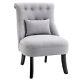Homcom Fabric Single Sofa Armchair Upholstered With Pillow Wood Leg Grey