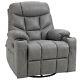 Homcom Manual Recliner Chair With Footrest, Cup Holder, Swivel Base, Grey
