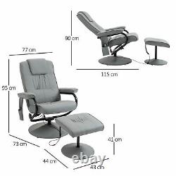 HOMCOM Massage Recliner Chair Cushioned Ottoman 10 Point Vibration Beige