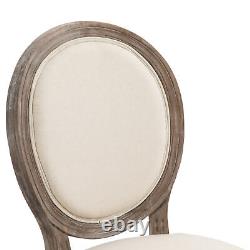 HOMCOM Set of 2 Elegant French-Style Dining Chairs with Wood Frame Foam Seat Cream