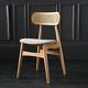 Halas Dining Chair Beech Wood Wicker Grey Cushion 80 X 44 X 47 Cm Kitchen Scandi
